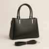 Tri-Tone Handbag for Women – Black, Grey & Brown Elegance (10" x 7.5") - Image 2