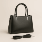 Tri-Tone Handbag for Women – Black, Grey & Brown Elegance (10″ x 7.5″)