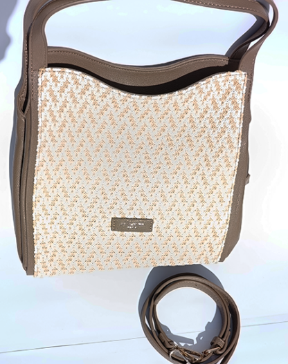 Textured Beige Sling Bag for Women – Chic & Everyday Essential (10.5" x 9") - Image 4