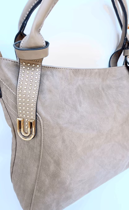 Taupe Suede Handbag for Women – Minimal & Elegant (17" x 11") - Image 2