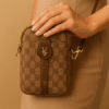 Mini Monogram Phone Sling Bag – Brown & Gold Crossbody (6" x 7.5") - Image 4