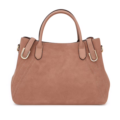Blush Brown Suede Handbag for Women – Soft, Stylish & Spacious (17" x 11")