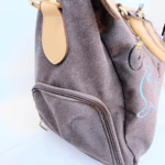 Cute Grey Duffle Bag with Doodle Print – Oversized & Fun (23″ x 13.5″)