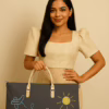 Cute Grey Duffle Bag with Doodle Print – Oversized & Fun (23" x 13.5") - Image 2