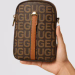Mini Logo Print Sling Pouch – Brown & Bold (7.5″ x 6″)