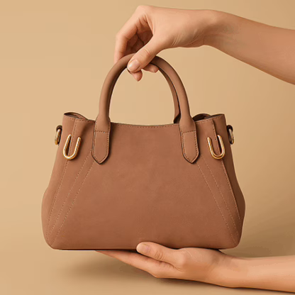 Blush Brown Suede Handbag for Women – Soft, Stylish & Spacious (17" x 11") - Image 3