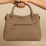 Taupe Suede Handbag for Women – Minimal & Elegant (17″ x 11″)