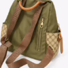 Trendy Green & Brown Backpack for Women – Cute & Spacious (13" x 13.5") - Image 3