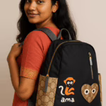 Trendy Black & Brown Backpack for Women – Cute & Spacious (13″ x 13.5″)