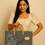 Grey Doodle Tote Bag for Women – Artsy & Spacious (16″ x 12″)