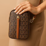 Mini Logo Print Sling Pouch – Brown & Bold (7.5″ x 6″)