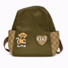 Trendy Green & Brown Backpack for Women – Cute & Spacious (13" x 13.5")