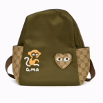 Trendy Green & Brown Backpack for Women – Cute & Spacious (13″ x 13.5″)