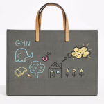 Grey Doodle Tote Bag for Women – Artsy & Spacious (16″ x 12″)
