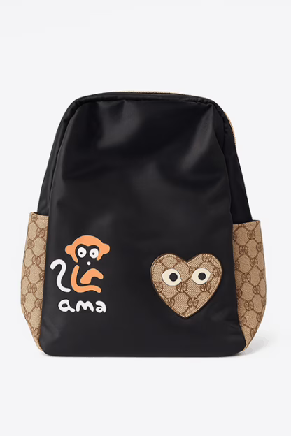 Trendy Black & Brown Backpack for Women – Cute & Spacious (13" x 13.5")