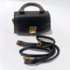 Mini Black Structured Handbag – Luxe Look, Compact Size (6" x 5") - Image 3